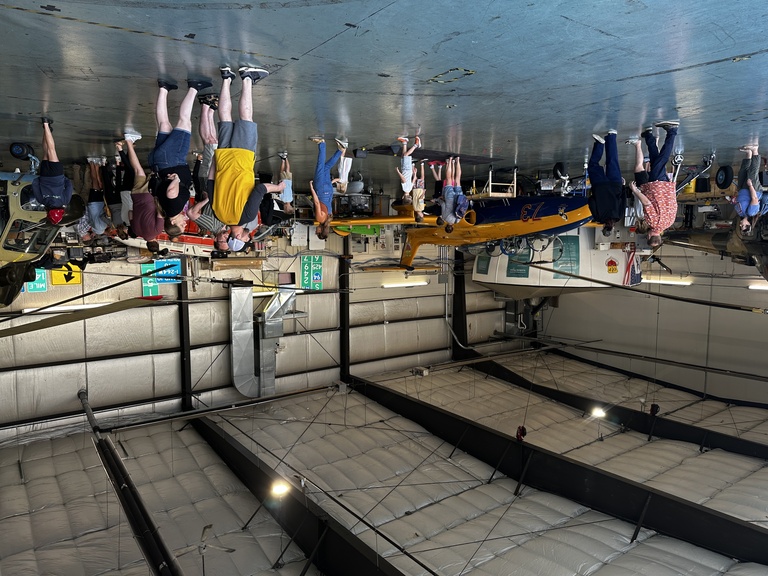 Wide view of hangar with L29 in the center