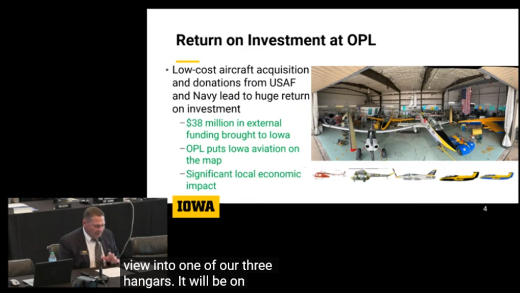 Screengrab from regents presentation
